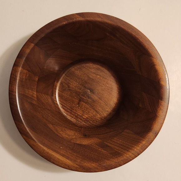 Wooden Bowls for Cereal Soup Fruit Salad Ice Cream & Dessert Vintage Set of 4 - Picture 7 of 10